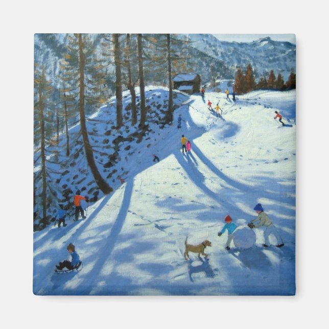 Große Schneeballeuchte Magnet (Vorne)