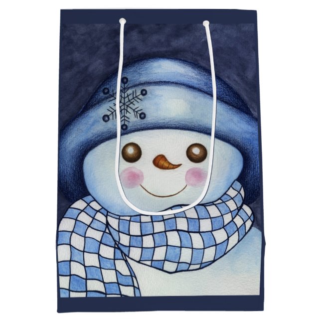 Große Schneemann-Geschenktasche Mittlere Geschenktüte (Rückseite)