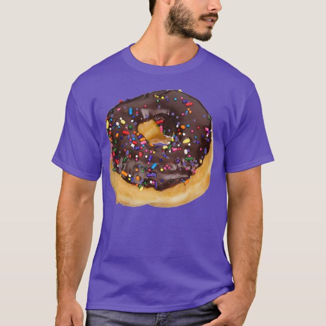 Große Schokolade Mattiert Sprinkle Donut T-Shirt (Vorderseite)
