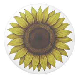 Große schöne erdige Sonnenblume Unisex Keramikknauf