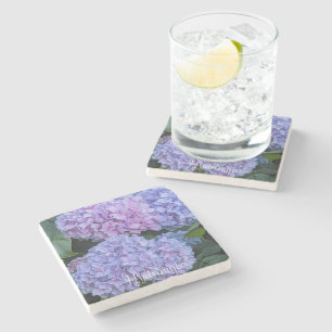 Große schöne Hortensienblüten Floral Steinuntersetzer