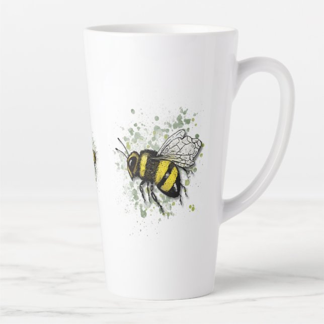 Große schöne Hummel, digitale Zeichnung Milchtasse (Rechts)