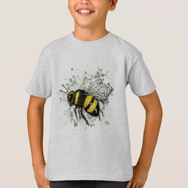 Große schöne Hummel, digitale Zeichnung T-Shirt (Vorderseite)