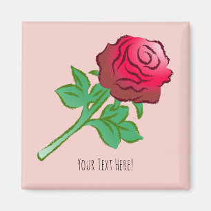Große schöne rote Rose Magnet