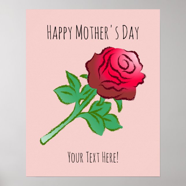 Große schöne rote Rose Poster (Vorne)
