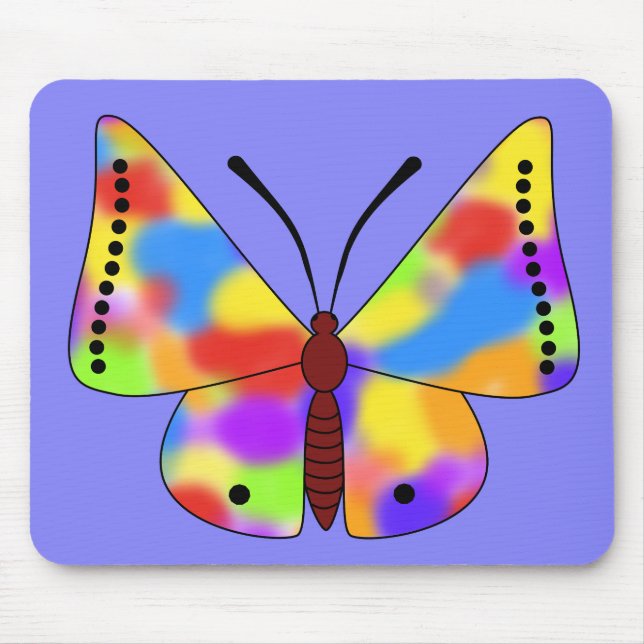 Große schöne Schmetterling mit Regenbogen-Flügeln Mousepad (Vorne)