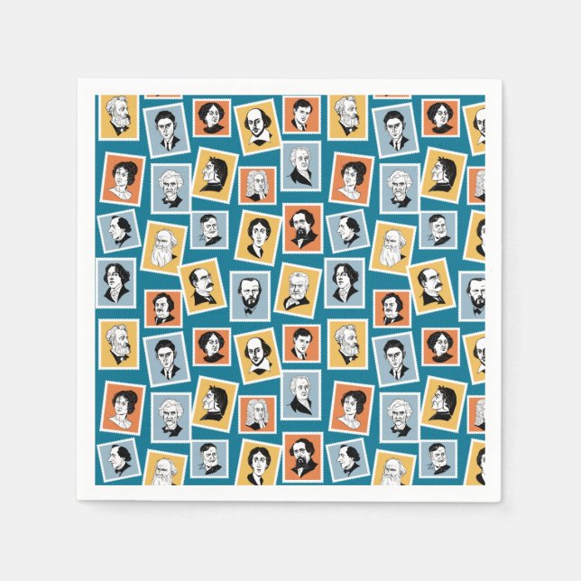 Große Schriftsteller, Dichter und Dramatiker auf B Serviette (Vorderseite)