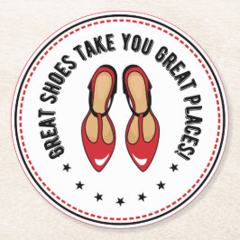 Große Schuhe bringen Ihnen tolle Plätze Niedliche  Runder Pappuntersetzer