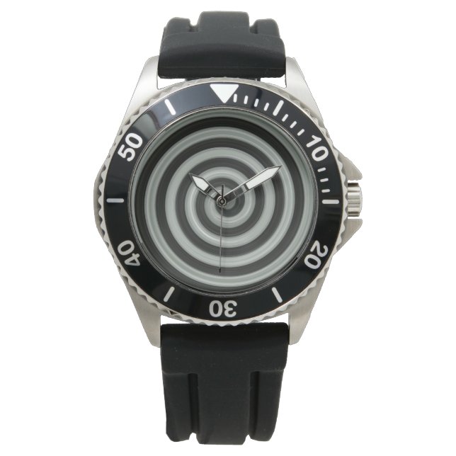 Große schwarz-weiße Spirale Armbanduhr (Vorderseite)