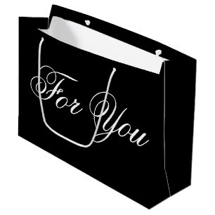 Große schwarze Designer Papiergeschenktasche Große Geschenktüte