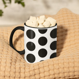 Große schwarze Polka-Punkte-Muster Tasse