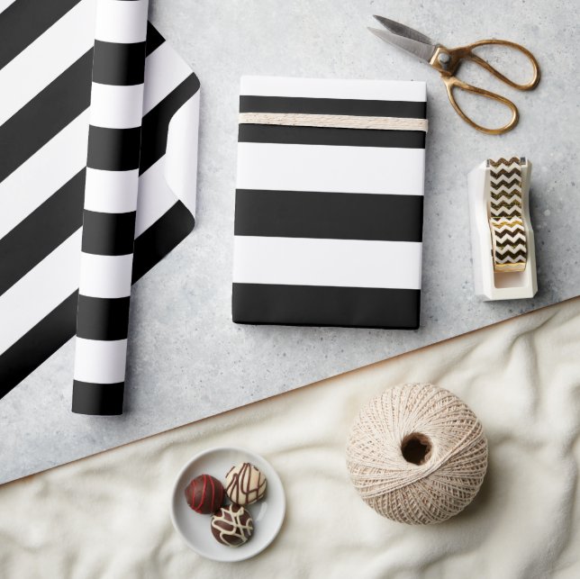 Große schwarze Streifen Geschenkpapier (Kunsthandwerk)