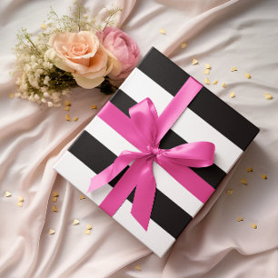 Große schwarze und weiße horizontale Streifen Geschenkpapier