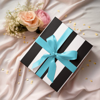 Große schwarze und weiße vertikale Streifen Geschenkpapier