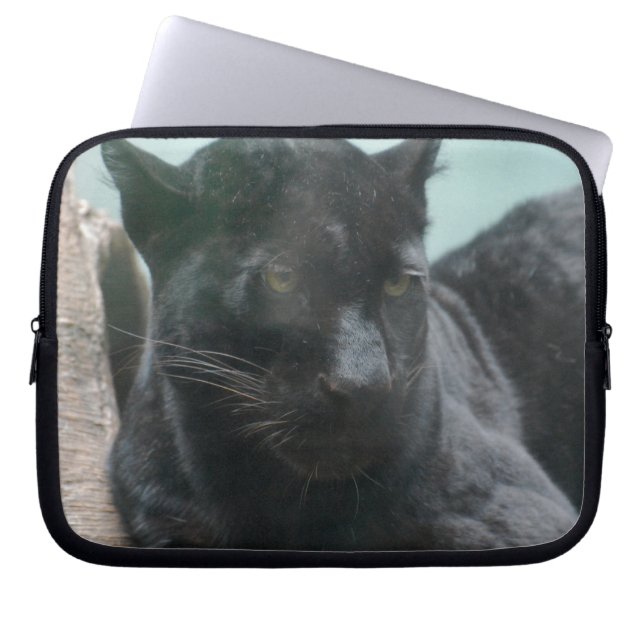 Große schwarzer Panther-Laptop-Hülse Laptopschutzhülle (Vorderseite)