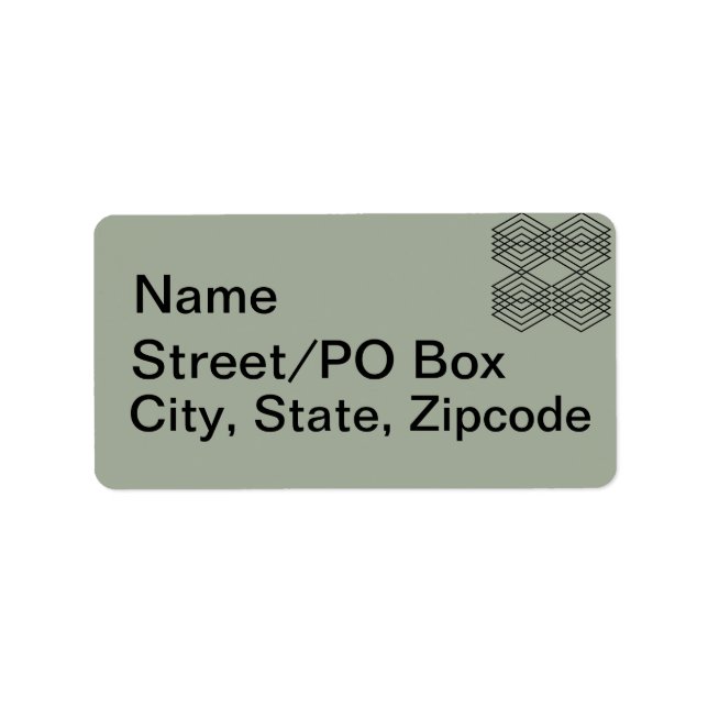 Große Schwarzweiss-Diamanten horizontales XL Adressaufkleber (Vorne)