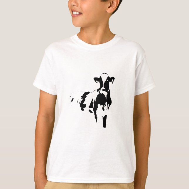 große Schwarzweiss-Kuh T-Shirt (Vorderseite)