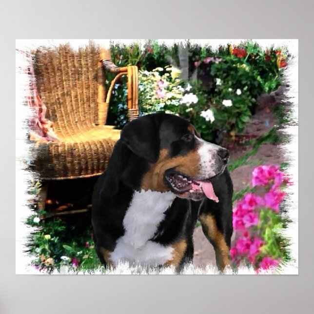 Grosse Schweizer Hundelandkunst Poster (Vorne)