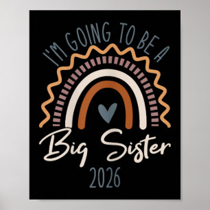 Große Schwester 2026 Mädchen Regenbogen Große Schw Poster