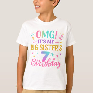Große Schwester 7. Geburtstag Süßer Regenbogen Lus T-Shirt