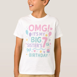 Große Schwester 7. Geburtstag Süßer Regenbogen Spa T-Shirt
