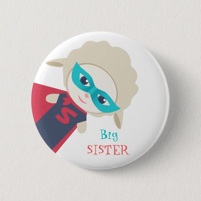 Große Schwester Abzeichen Button (Vorderseite)