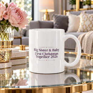 Große Schwester & Baby erstes Weihnachten lustiger Kaffeetasse