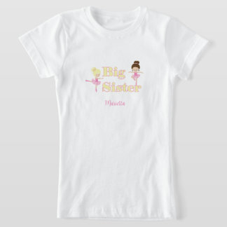 Große Schwester Ballerina Geschwister Personalisie T-Shirt