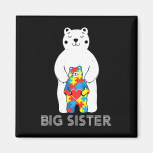Große Schwester Bär Autismus-Bewusstsein Liebe Unt Magnet