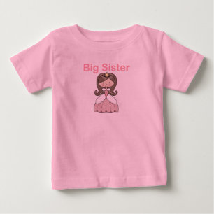 Große Schwester, braune Haarprinzessin Baby T-shirt