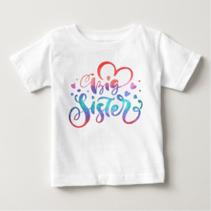 Große Schwester, bunte Geschwister Baby T-shirt