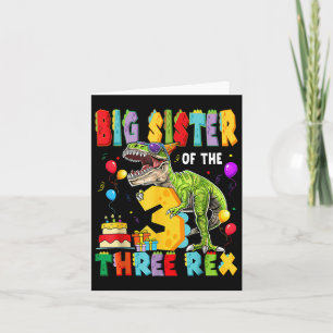 Große Schwester der drei Rex 3. Geburtstag Boy Din Karte