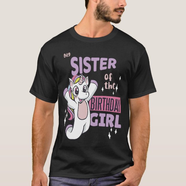 Große Schwester der Niedlichen Einhornmatte des Ge T-Shirt (Vorderseite)