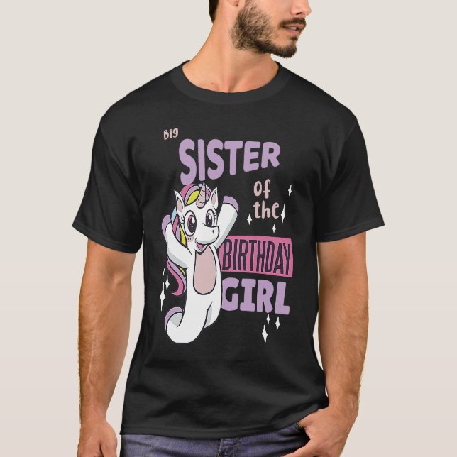 Große Schwester der Niedlichen Einhornmatte des Ge T-Shirt (Vorderseite)