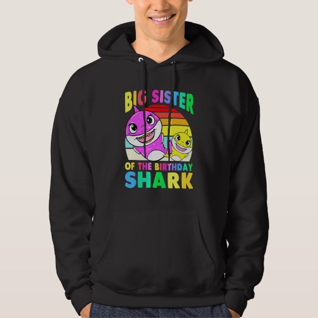 Große Schwester des Birthday Shark Big Sister Matc Hoodie (Vorderseite)