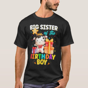 Große Schwester des Geburtstagsjungen Kuh Bauernho T-Shirt