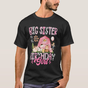 Große Schwester des Geburtstagskind Pink Farm Cow  T-Shirt