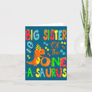 Große Schwester des One-a-saurus 1. Geburtstagsjun Karte