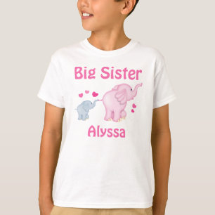Große Schwester-Elefant-personalisierter T - Shir T-Shirt