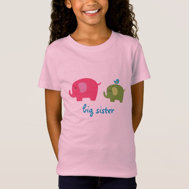 Große Schwester-Elefant-Shirt T-Shirt (Vorderseite)