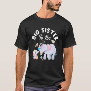 Große Schwester, Elephant Baby Shower Mutter Tag T-Shirt