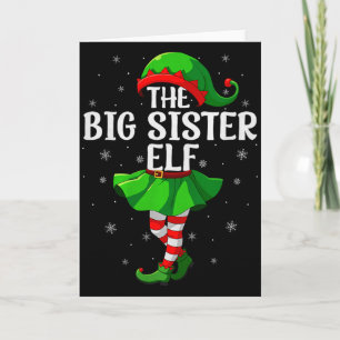 Große Schwester-Elf-Weihnachten Mädchen Frauen Elf Karte