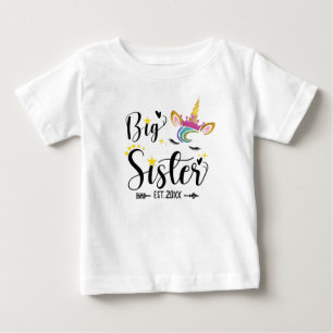Große Schwester EST.2022, Einhorn Baby T-shirt