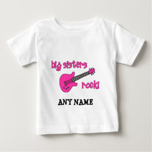 Große Schwester-Felsen! mit rosa Gitarre Baby T-shirt
