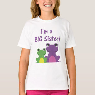 Große Schwester-Frosch-Geschwister T (lila/Grün) T-Shirt
