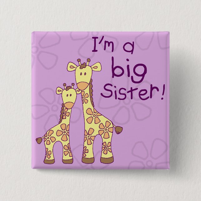 Große Schwester-Giraffe Button (Vorderseite)