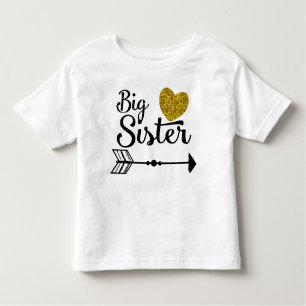 Große Schwester-Goldherz-PfeilRaglan Kleinkind T-shirt