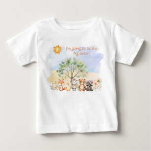 Große Schwester, großer Bruder-Wald-Wildlife-T-Shi Baby T-shirt