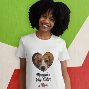 Große Schwester Hund personalisiert Foto T - Shirt