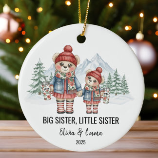 Große Schwester Kleine Schwester Personalisiertes Keramik Ornament
